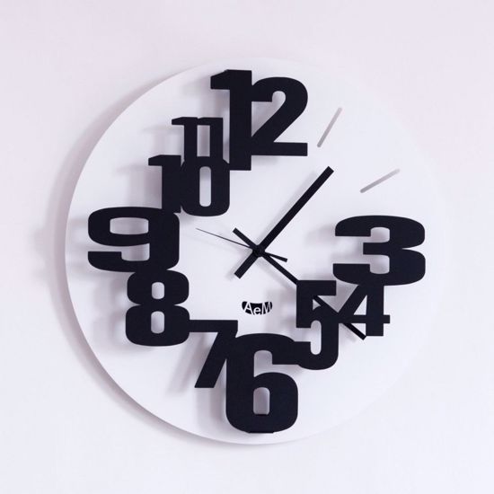 Picture of Arti e mestieri big perseo wall clock ø59 modern design black colour