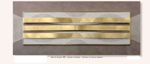 Picture of Wall art harmonic ensemble iii 155x65 modern design handmade embossed golden leaf details