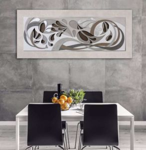 Artitalia modern art work abstract silver leaf details