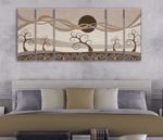 Artitalia trees in the wind i artwork fancy stones with glitter and silver leaf 150x65cm