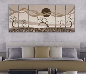 Picture of Artitalia trees in the wind i artwork fancy stones with glitter and silver leaf 150x65cm