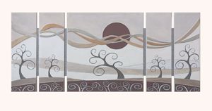 Picture of Artitalia trees in the wind i artwork fancy stones with glitter and silver leaf 150x65cm
