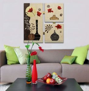 Picture of Artitalia passion ethnic wall art 100x100 hand decorated with embossed details
