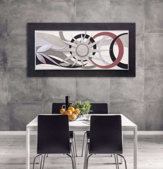 Picture of Artitalia artwork sun anthracite silver leaf 120x60