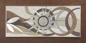 Picture of Artitalia artwork sun brown silver leaf 120x60