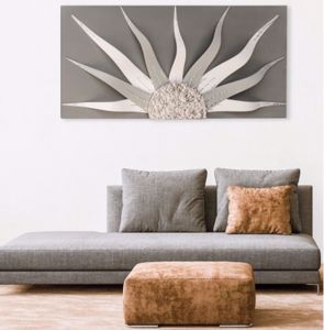 Picture of Quadro sole tortora argento decorativo per salotto 160x80 elevata qualità