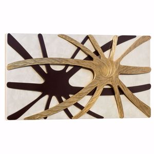 Picture of Pintdecor spider nacre wall art with hand-made elements with gold foil and coffee details on pearly canvas