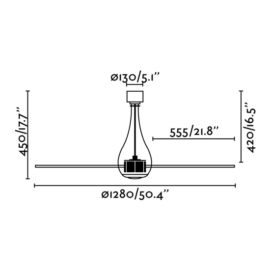 Picture of Faro eterfan ceiling fan blades opaline white glass