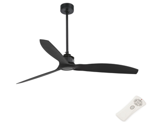 Picture of Ventilatore nero a soffitto con telecomando stile vintage silenzioso multifunzione