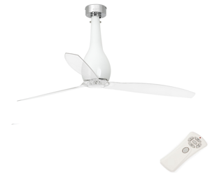 Picture of Faro eterfan ceiling fan shiny white and transparent blades