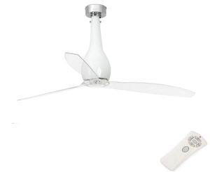 Faro eterfan ceiling fan shiny white and transparent blades