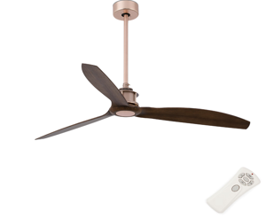 Picture of Ventilatore da soffitto silenzioso rame pale effetto legno con telecomando