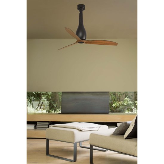 Picture of Faro eterfan ceiling fan matt black  wooden blades