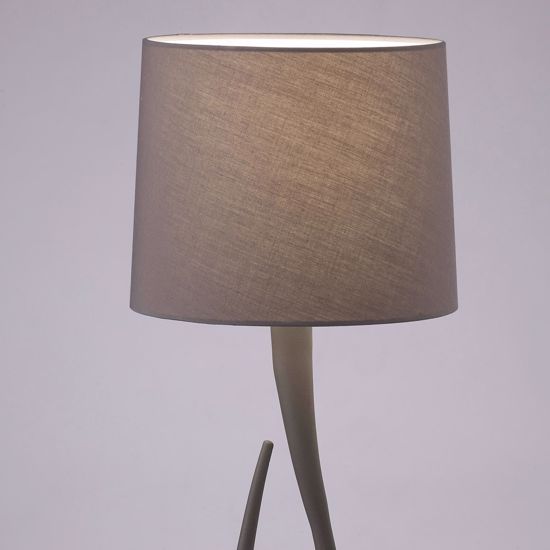 Mantra lua ash grey table lamp with fabric lampshade