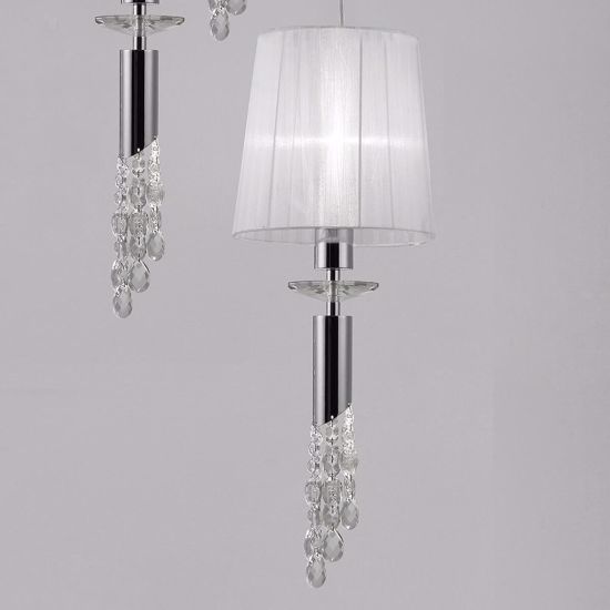 Mantra tiffany chrome 6-light suspension elegant design 