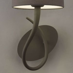 Ash grey wall light 1-light with oval fabric lampshade mantra lua 