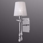 Chrome wall light contemporary design 1-light lamp with organza lampshade mantra tiffany 