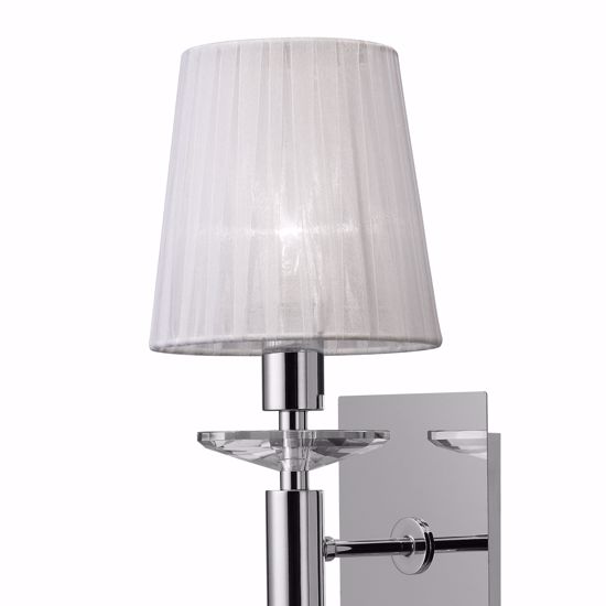 Picture of Chrome wall light contemporary design 1-light lamp with organza lampshade mantra tiffany 