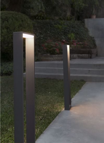 Faro alp led post lamp h50 outdoor lighting original design in dark grey finish