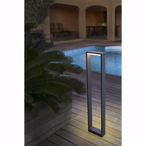 Faro alp led post lamp h80 outdoor lighting modern design in dark grey finish