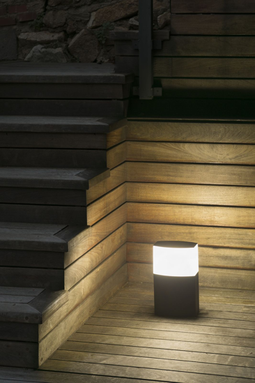 Faro datna outdoor post lamp grey 30cm modern design