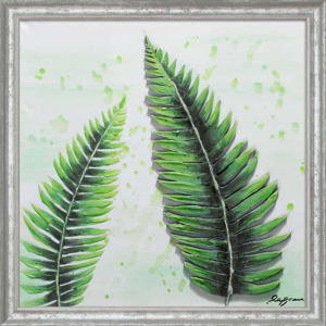 Picture of Quadro foglie di felce stampa su tela 68x68 decorata cornice promozione ultimo pezzo