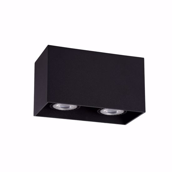 Picture of Ceiling cube spotlight 2 lights black metal