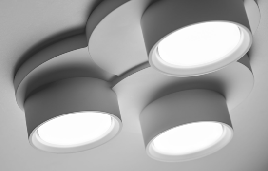 3-lights ceiling lamp modern design white gympsum 