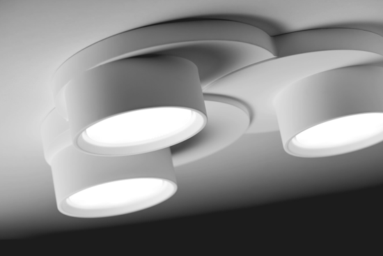 3-lights ceiling lamp modern design white gympsum 