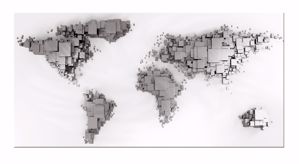 Quadro planisfero mappa del mondo 140x70 moderno
