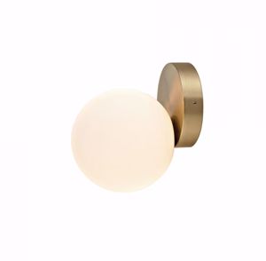 Picture of Applique da bagno sfera in vetro bianco metallo ottone ip44