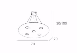 Picture of Toplight illuminazione cloud white suspension 5 lights modern design ø70