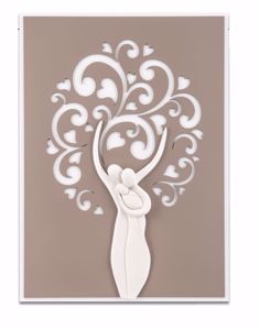 Picture of Wall art 42x58 tree of life family dove grey background with hearts