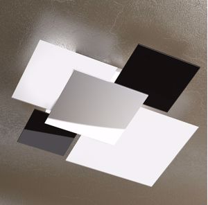 Top light shadow ceiling lamp 46cm white and black