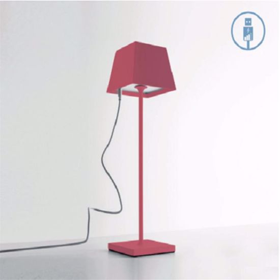 Red metal table lamp for restaurant garden outdoor IP54 touch led 2.2w 2700k
