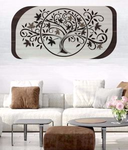 Picture of Quadro albero della vita 120x60 legno traforato per soggiorno moderno