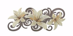Artitalia sinous flowers i in 3d relief with gold leaf decorations 155x65