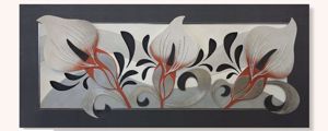 Picture of Quadri moderni per soggiorno dipinto calle in fiore antracite 155x65