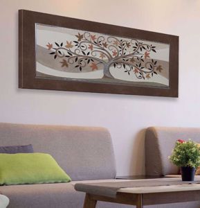 Picture of Quadro albero della vita 155x65 per soggiorno marrone argento promozione ultimo pezzo