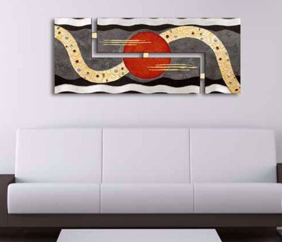 Picture of Artitalia tramonto indiano wall art 155x65 hand decorated with embossed details and gemstones 