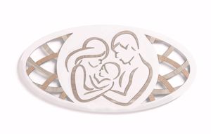 Picture of Oval modern Holy family above the bed 119x59 mdf wood