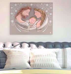 Picture of Capezzale sacra famiglia moderna 45x34 capoletto per camera da letto