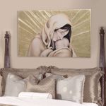 Pintdecor amore infinito art above bed 100x60 modern design hand-decorated with embossed gold foil details 
