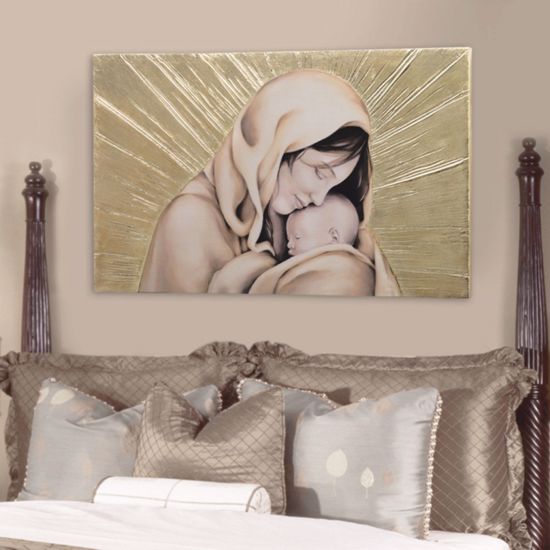 Picture of Pintdecor amore infinito art above bed 100x60 modern design hand-decorated with embossed gold foil details 
