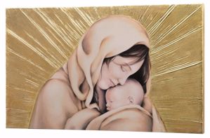 Picture of Pintdecor amore infinito art above bed 100x60 modern design hand-decorated with embossed gold foil details 