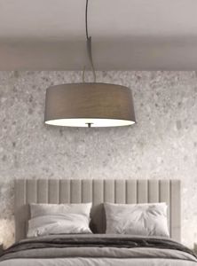Picture of Mantra lua ash grey suspension with fabric lampshade