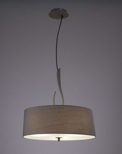 Mantra lua ash grey suspension with fabric lampshade
