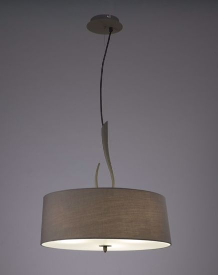Mantra lua ash grey suspension with fabric lampshade
