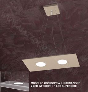 Picture of Toplight piccolo lampadario da cucina  led 2+1 luci metallo sabbia