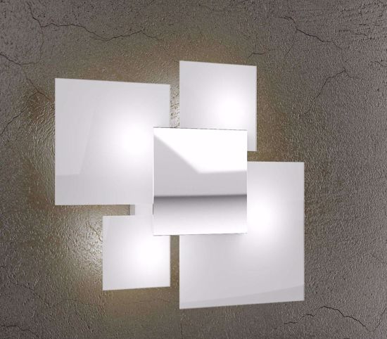 Top light shadow ceiling lamp 91cm chrome and glass